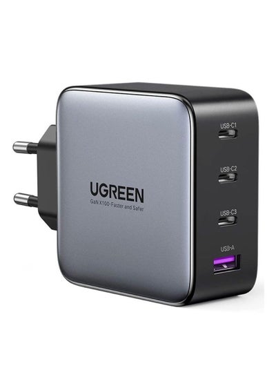 Buy Ugreen GaN fast charger 3x USB Type C / USB Power Delivery 3.0 QuickCharge 4+ FCP SCP AFC 100W EU (CD226 40747) Black in Egypt