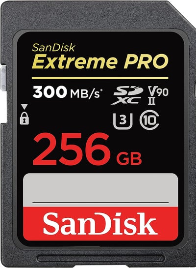 Buy Extreme Pro SDXC UHS II V90 SD Card 256GB, 300MB/s R, 260MB/s W for 8K and 4K Video 256 GB in UAE