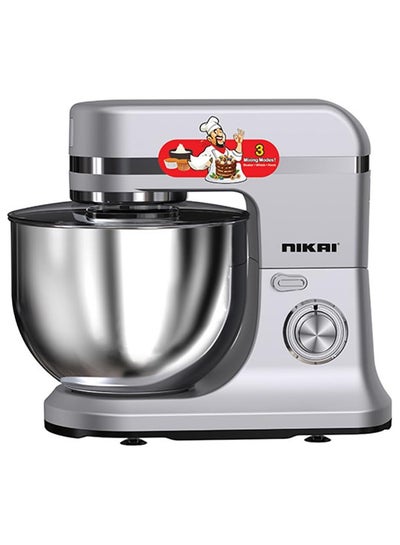 اشتري Kitchen Stand Mixer Machine, Large Capacity, Stainless Steel Bowl,  Perfect Baking Results, LED Display, Easy Mixing And Kneading 1500 W NSM1200A Silver في الامارات