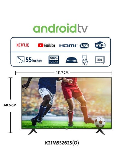 Buy KMC 55 inch Smart TV , Android operating system, FHD K22M55268S black in Saudi Arabia