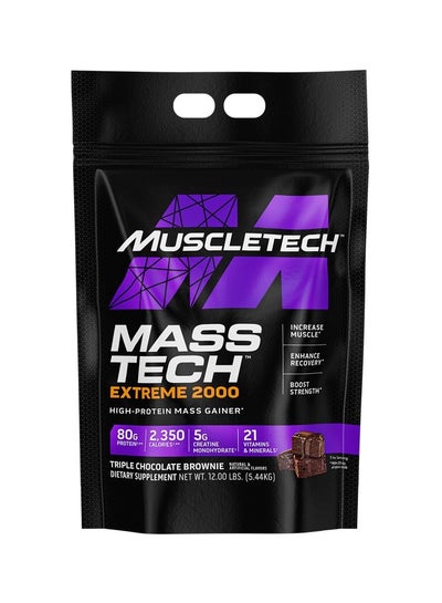 Buy Mass Tech Extreme 2000, Triple Chocolate Brownie, 12 LB in Saudi Arabia