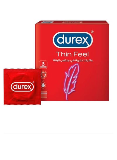 Buy Thin Feel Lubricated Condoms For Men 3 Pieces in Saudi Arabia