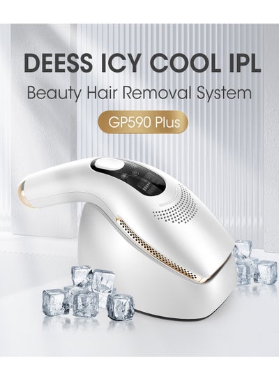 Buy GP590 Plus Unlimited Flashes IPL Cooling Laser Hair Removal Machine 0.9s Permanent Painless Epilator With 3 Lamps(HR+AC+SR) Silver in UAE