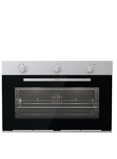 اشتري Gorenje Built in Gas oven 90cm 88 liter With Grill Stainless Steel Cooling Fan BOG9822E00X BOG9822E00X Silver في مصر