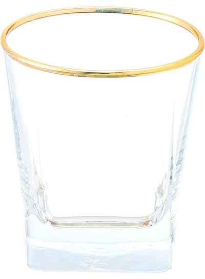 Buy Carre Old Fashioned Glass Gold Rim Clear in Egypt