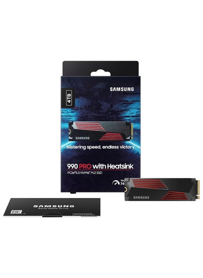 اشتري 990 Pro w/Heatsink SSD 4TB PCIe Gen.4 X4, NVMe 2.0, M.2 Internal Solid State Hard Drive, Fastest Speed For Gaming, Heat Control, Compatible w/ Playstation5 4 TB في الامارات