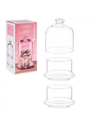 Buy Bonbonniere With Lid 2 Levels Clear 29x26cm in Egypt