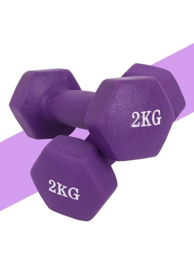 اشتري 2Pcs Dumbbells Weights Exercise-2KG ‎21 x 13 x 13cm في مصر