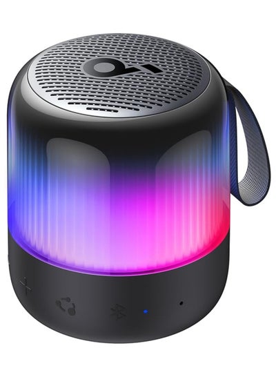 Buy Soundcore Glow Mini Portable Speaker, Bluetooth Speaker with 360° Sound, Light Show, 12H Battery, Customizable EQ and Light, IP67 Waterproof and Dustproof, for Camping, Home, and Beach Parties Black in Egypt