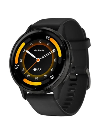 Buy Venu 3 - 45MM - Up To 14 Days Battery Life - 1.4"inch Amoled Display, Scratch Resistant, Corning® Gorilla® Glass 3, Heart Rate Monitor, Stress Tracking, Advanced GPS Features, Built-in GNSS and Sports App, iOS and Android Compatible Black Case and Silicon Band in UAE