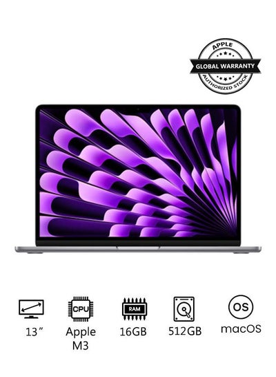 Buy New 2024 MacBook Air 13-inch Display, Apple M3 Chip 8-Core CPU 10-Core GPU Processor/16GB RAM/512GB SSD/Intel UHD Graphics English/Arabic Space Grey in Saudi Arabia