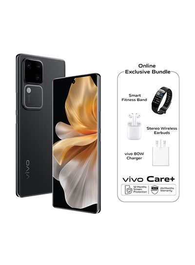 اشتري V30 5G Dual SIM Noble Black 12GB RAM 256GB With Exclusive Gifts Earbuds, Smart Fitness Band, 80W Charger And 24 Months Warranty + 1 Year Screen Replacement - Middle East Version في السعودية