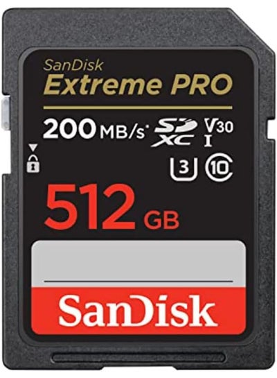 Buy 512GB Extreme PRO SDXC card + RescuePRO Deluxe, up to 200MB/s, UHS I, Class 10, U3, V30 SDSDXXD 512G GN4IN 512 GB in Egypt