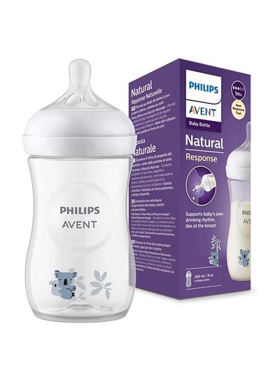 Buy Natural Response Baby Bottle 260 ML, 1 Month+, Koala Pattern, Model SCY903/67 in Saudi Arabia