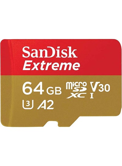 اشتري Extreme MicroSDXC SD Card, 64GB, Black, SDSQXAH-064G-GN6MA, Extreme microSD UHS-I Card with Adapter 64 GB في مصر