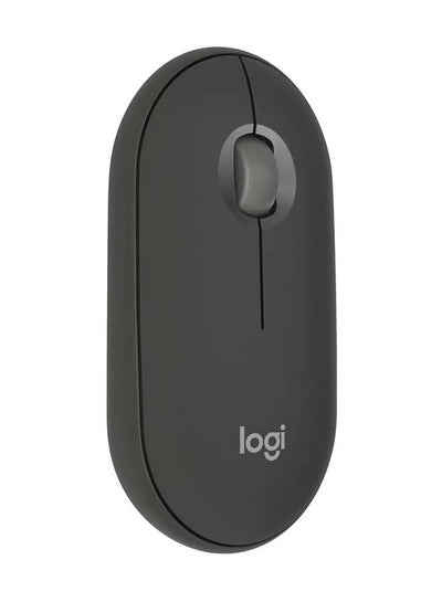 اشتري Pebble Mouse 2 M350s Slim Bluetooth Wireless Mouse, Portable, Customisable Button, Quiet Clicks, 4K DPI, 24-month battery, Easy-Switch for Windows, macOS, iPadOS, Android, Chrome OS Graphite في مصر