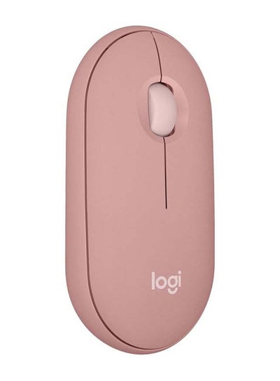 اشتري Pebble Mouse 2 M350s Slim Bluetooth Wireless Mouse, Portable, Customisable Button, Quiet Clicks, 4K DPI, 24-month battery, Easy-Switch for Windows, macOS, iPadOS, Android, Chrome OS - Rose في مصر