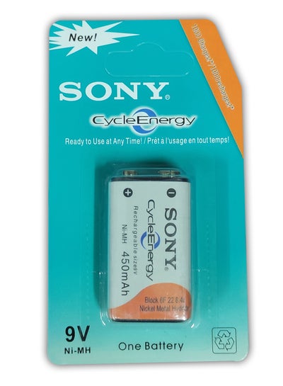 Buy Sony Rechargable Batteries 9V Cycle Energy 450mAh in Egypt