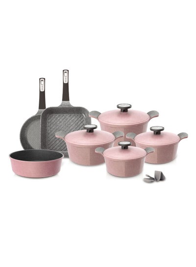 اشتري Korean Extrema granite pots set, consisting of 11 pieces, Pink Pink قدر جرانيت مقاس 20 سم 
قدر جرانيت مقاس 24 سم 
قدر جرانيت مقاس 26 سم
قدر جرانيت مقاس 28 سم
مقلاة جرانيت مقاس 26 سم
مقلاة شواية جرانيت مقاس 28 سم
صينية فرن دائرية 26 سمml في السعودية