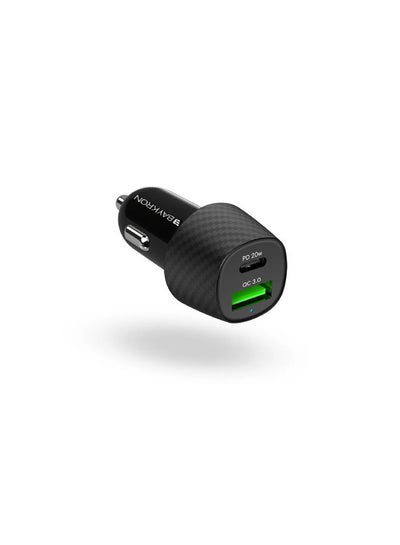 اشتري Baykron Smart Charger USB 18W QC 3.0, USB-C 20W PD, 3A Car with Qualcomm Quick Charge - Black في مصر
