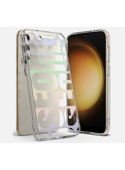 Buy Fusion Design Compatible With Samsung Galaxy S23 plus Case Clear Hard Back Shockproof TPU Bumper Phone Cover for Women And Men (SEOUL) white in Egypt