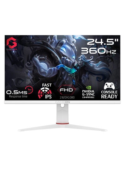 Buy GOA24FHD360IPS Artic Pro Series 24" Gaming Monitor FHD, Fast IPS 360Hz, E-LED Display MPRT 0.5ms, HDMI 2.1, VESA Mount, Adaptive-Sync G-Sync with RBG Elements (Support PS5) White in Saudi Arabia