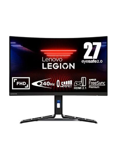 Buy 27" Legion R27fc-30 FHD Gaming Curved Monitor, VA, 0.5ms, 240Hz (1920 x 1080) Brightness 350 cd/m2, DP, HDMI, FreeSync Premium, Integrated Speaker - 67B6GAC1UK Black in Egypt