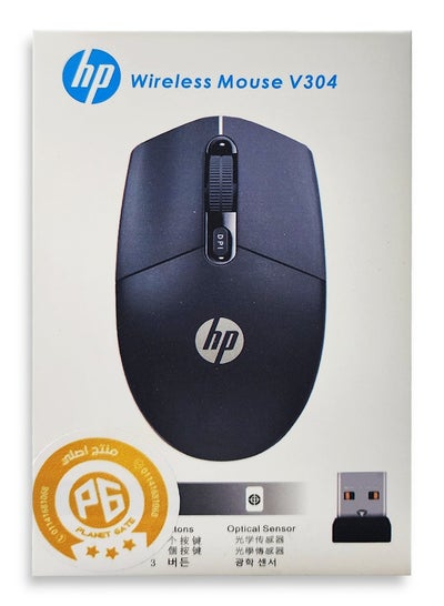 اشتري Wireless Computer Mouse V304 ,1600DPI Black في مصر