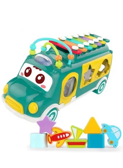 اشتري Baby Push & Pull Bus With Xylophone - Green في الامارات