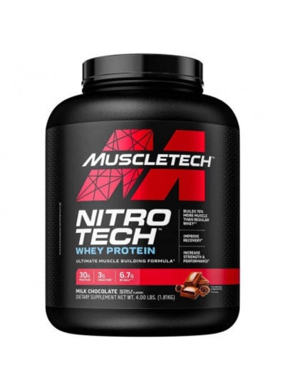 Buy Nitro Tech Whey Protein, Milk Chocolate, 40 Servings - 1.81 Kg in Saudi Arabia