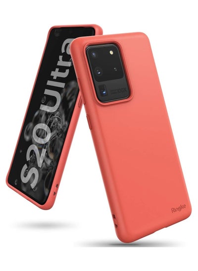 Buy Ringke Cover for Galaxy S20 Ultra Case Air-S Series Thin Flexible Shockproof TPU Case for Samsung Galaxy S20 Ultra 5G - Coral Red in Egypt