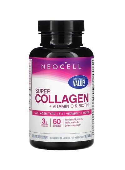 اشتري Super Collagen + Vitamin C And Biotin 180 Tablets في الامارات