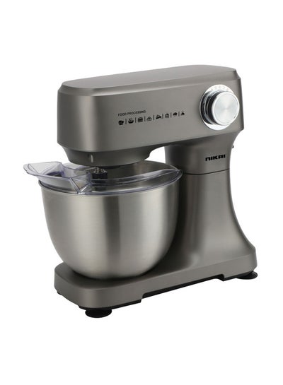 اشتري 10 Speed Stand Mixer With Pulse And Dough Hook/Beaters/Whisk 3.5 L 400 W NSM350A Gray في السعودية