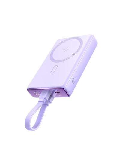 Buy 10000 mAh Joyroom - Magnetic Power Bank (20W) MagSafe Compatible, USB-C Port, Including USB-C to Lightning Cable Purple in Egypt