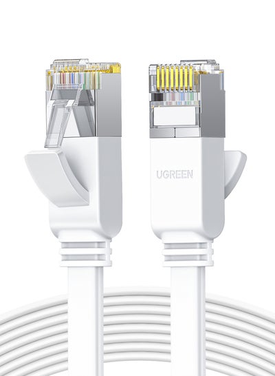 Buy Ethernet Cable Cat6 Flat 10M Gigabit Network Cable 1000Mbps High Speed Internet Shielded RJ45 Ethernet Patch Cable Compatible With Laptop, PC, PS5, PS4, TV, Modem, Router & Switch white in Saudi Arabia