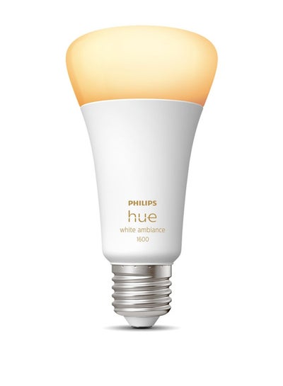 Buy Philips Hue NEW White Ambiance Smart Light Bulb 100W - 1600 Lumen [E27 Edison Screw] With Bluetooth. Works with Alexa, Google Assistant and Apple Homekit Multi White in UAE