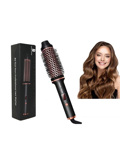 Buy Thermal Brush 1.5 Inch Curling Iron Brush Volumizing Brush Heated Round Brush Ceramic Tourmaline Ionic Curling Comb Dual Voltage Travel Curling Iron with Brush LCD Display 10 Temperature Settings Black in UAE