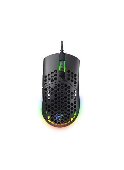 Buy Wired Gaming Mouse With RGB Lighting Ultra Lightweight Honeycomb Design Adjustable 7200 DPI And 7 Programmable Buttons in UAE