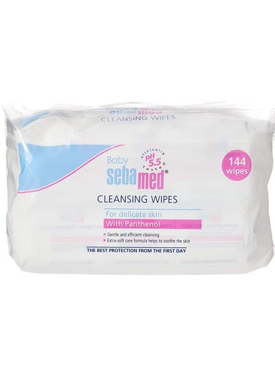 اشتري Baby Cleansing Wet Wipes With Panthenol 144 Pieces Pack في الامارات