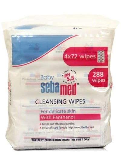 اشتري Baby Cleansing Wet Wipes With Panthenol 288 Pieces Pack في الامارات