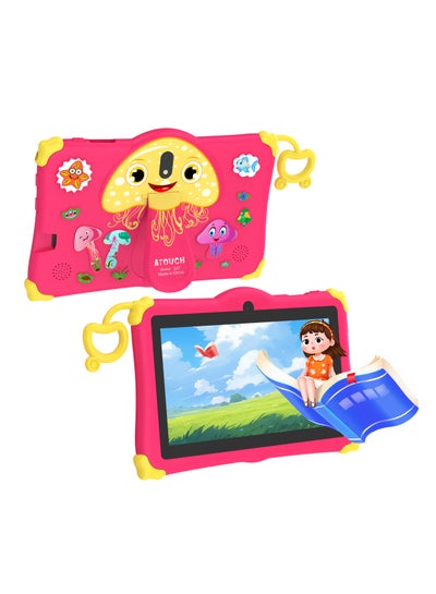 Buy Kids Tablet Early Education Wi-Fi Android Tablet 7 inch Screen Portable Anti Drop Silicone Edge Built In Stand Games And Zoom App Supported in UAE
