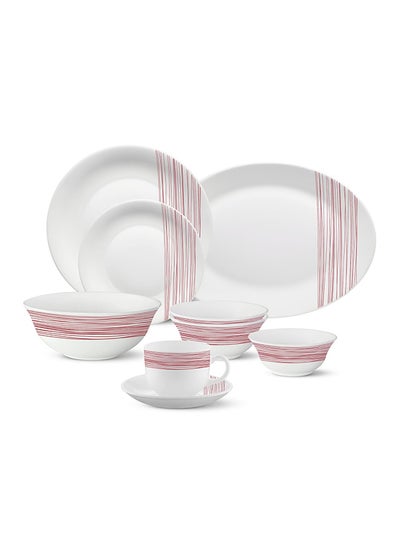 Buy Larah Plano Opal 38 Pc Dinner Set Spring Fall Red in UAE