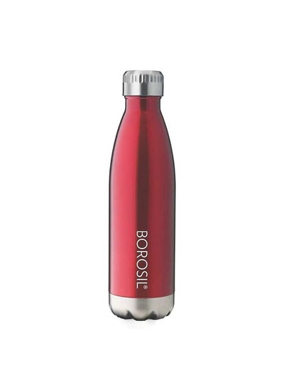 Buy Borosil Vacuum Insulated Copper Coated Inner Trans Bolt Water Bottle, Sports Bottle, Yoga Bottle, Outdoor, Portableleak Proof, Reusable Water Bottle Red, 1000 Ml, Fgbol1000Rd in UAE