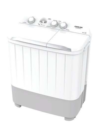 اشتري Semi Automatic Twin Tub Washing Machine Silent Operation Rust Proof Body 6 kg NWM0800SPN24 White في السعودية