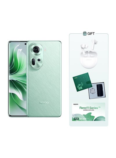 Buy Reno 11 5G Dual SIM Wave Green 12GB RAM 256GB - Middle East Version With Gift Enco Buds 2 And Speaker Box in Saudi Arabia