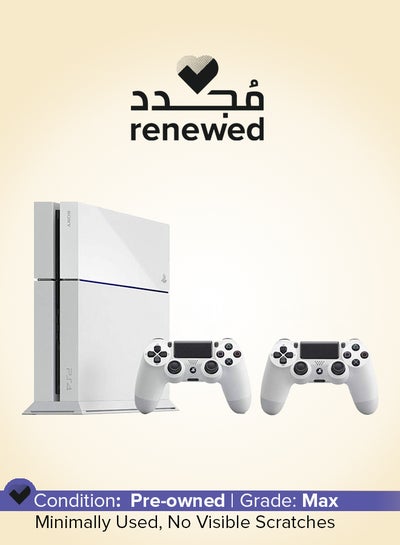 Buy Renewed -  PlayStation 4 500GB Fat White With 2 Controller in Saudi Arabia