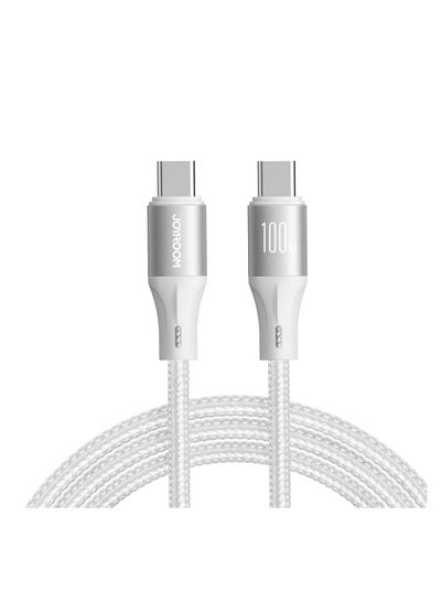 اشتري Joyroom Light-Speed ​​​​Series SA25-CC5 USB-C / USB-C Cable 100W 1.2 m - White في مصر