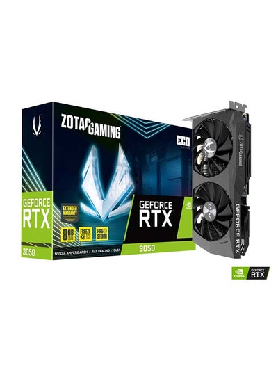 اشتري بطاقة رسومات GAMING GEFORCE RTX 3050 ECO Edition، ذاكرة 8 جيجا GDDR6 128 بت، ساعة ذاكرة 14 جيجابت في الثانية، ساعة تعزيز 1777 ميجاهرتز، 2560 CUDA، PCI E 4.0 8x، 3x DP 1.4a / 1x HDMI | ZT-A30500K-10M في الامارات