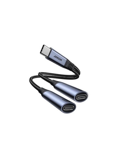 Buy JOYROOM SY-C03 Audio-Transfer Series 2-in-1 Audio Adapter (Type-C To Dual Type-C ) Black in Egypt