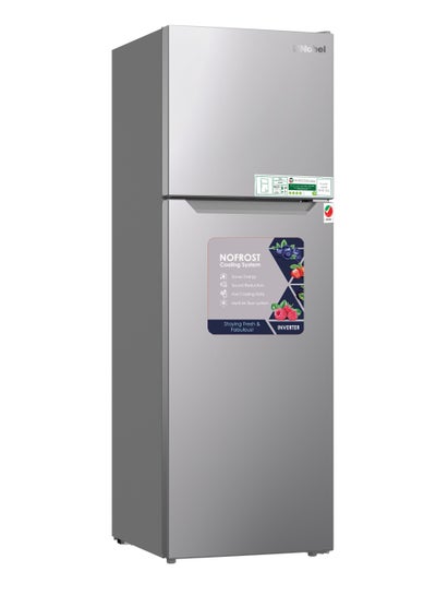 Buy 270L Gross / 180L Net Capacity Double Door Refrigerator, No Frost, Electronic Control System, R600a Refrigerant, LED Inside Light, Removable Gasket, Inside Condenser 270 L NR350NF Dark Silver in UAE